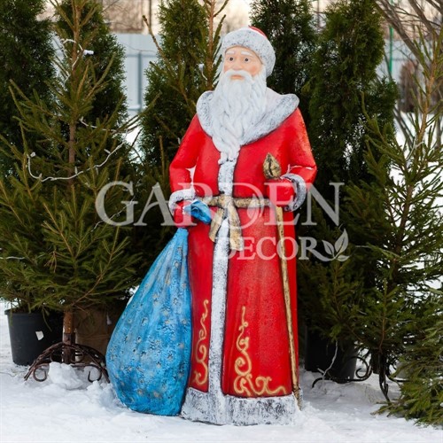 Фигура новогодняя ростовая Дед Мороз большой высота 168см U08292 - фото 41805