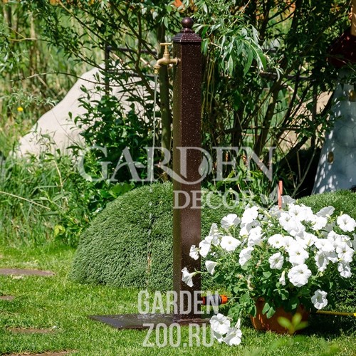 Колонка садовая металлическая с латунным краном 55-101