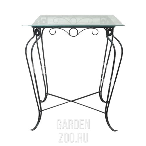 Стол металлический со стеклянной столешницей 70х70 см 361-02 - фото 54015