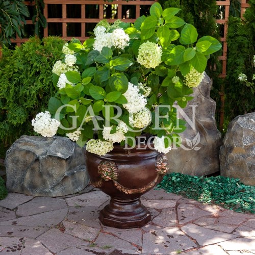 Вазон для цветов садовый Львы под бронзу диаметр 60см US07927 - фото 58810