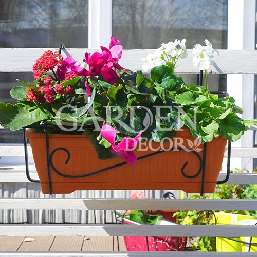 Балконный ящик для цветов с декоративным кованым кронштейном 51-053 - фото 59676