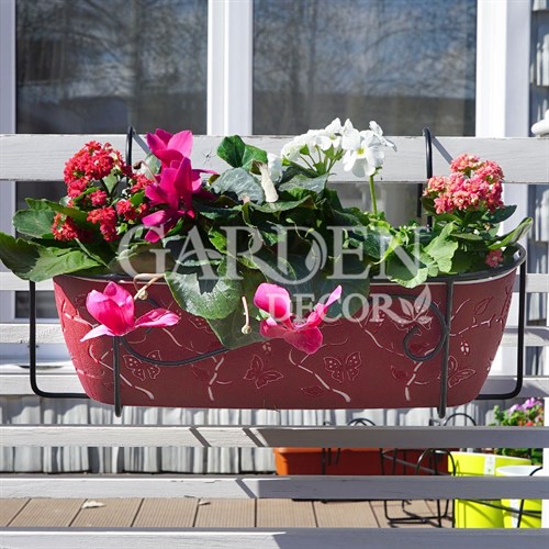 Балконный ящик для цветов с декоративным кованым кронштейном Волна 51-057