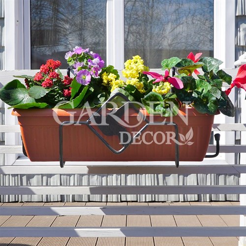 Балконный ящик для цветов с декоративным кованым кронштейном Птичка 203-001 - фото 59682