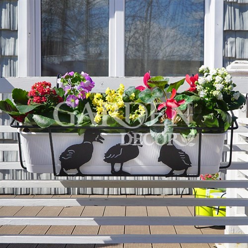 Балконный ящик для цветов с декоративным кованым кронштейном Утята 203-006 - фото 59694