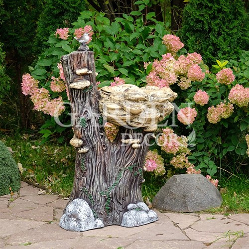 Фонтан садовый Грибы на дереве стеклопластик высота 90см U08985 - фото 60502
