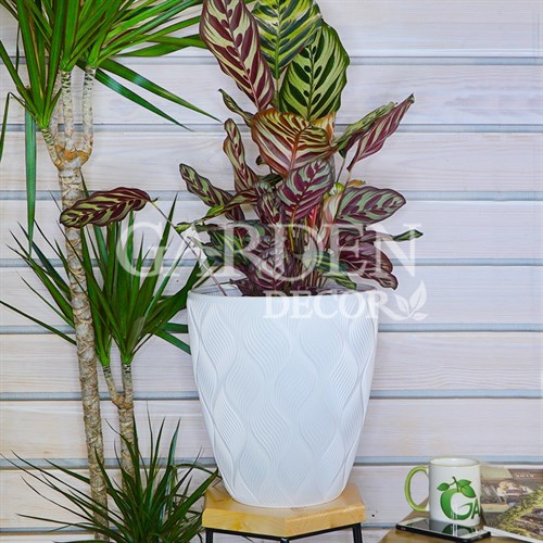 Кашпо Флоу белое 38,5х42см 36л с вкладышем 13,7л - фото 63655