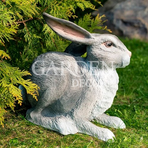 Фигура садовая Заяц ушастый серый полистоун F07429-Gray - фото 64134