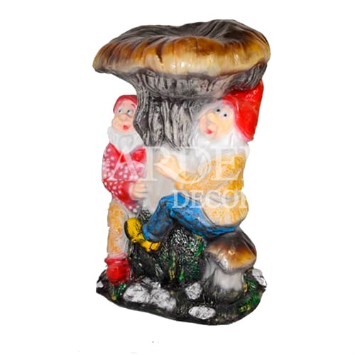 Фигура декоративная Гномы под грибом для сада высота 60см U07439 - фото 65325