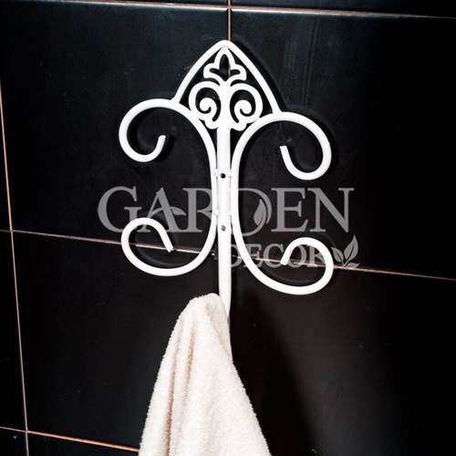 Держатель для полотенца настенный металлический белый 58-214W - фото 68727