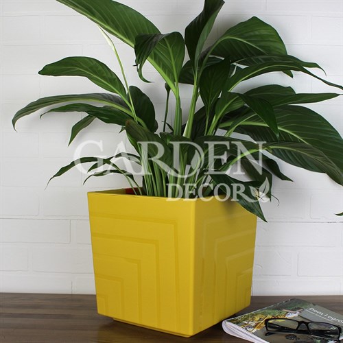 Горшок Квадро 13л медовый с вкладкой - фото 71725