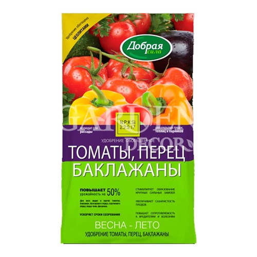 Удобрение Добрая Сила томаты, перец, баклажаны 0,9кг - фото 72087