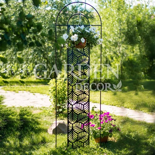 Шпалера садовая для вьющихся металлическая чёрная 202-101B - фото 72394
