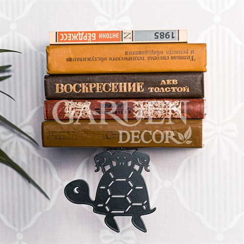 Полка скрытая настенная для книг чёрная Черепаха металл 705-050B - фото 75109