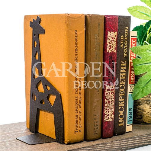 Держатель для книг на полке Жираф металл коричневый 705-059Br - фото 77116