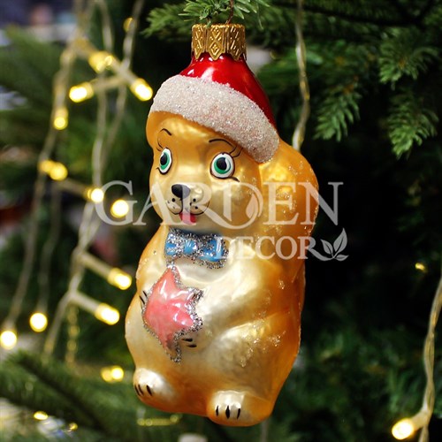 Игрушка ёлочная Белочка со звёздочкой 12см - фото 85297