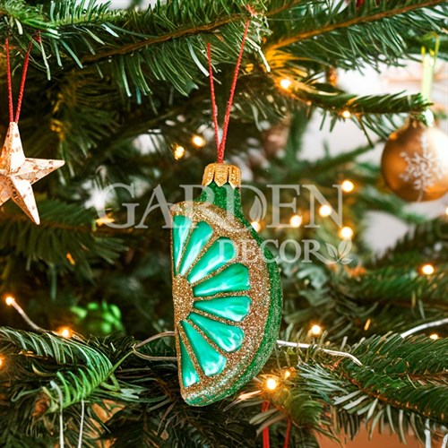 Игрушка ёлочная Долька лайма 7см - фото 85307