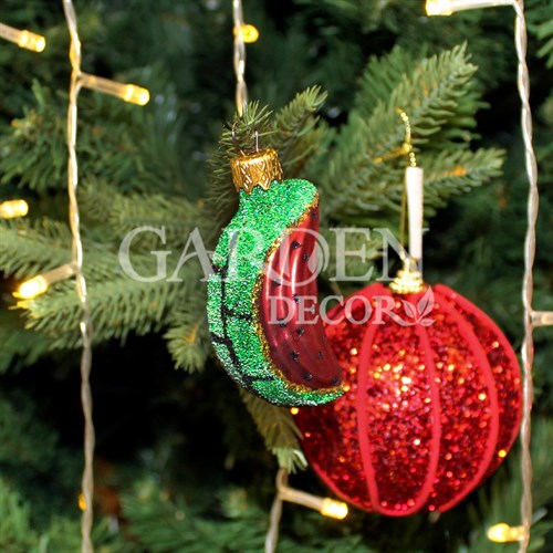 Игрушка ёлочная Долька арбуза 7см - фото 85309