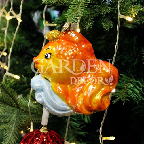 Игрушка ёлочная Сказочная рыбка 11см - фото 85345