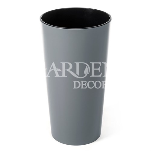Кашпо Лилия 25х47см серый с вкладышем - фото 88923