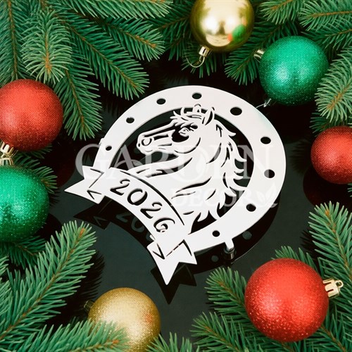 Подставка под горячее Символ 2026 серебро металл 300-134S - фото 89253