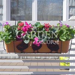 Балконный ящик для цветов с декоративным кованным кронштейном Цыплята 203-005