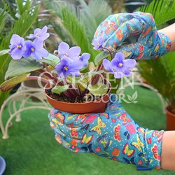 Перчатки нейлоновые Цветочек с полиуретановым покрытием