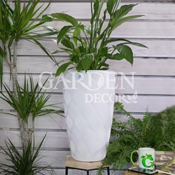 Кашпо Флоу Слим белый 24л 29х48 с вкладышем 5,5л