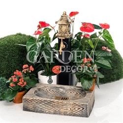 Умывальник колонка садовая низкая с декоративным поддоном и заглушкой Пагода U09120