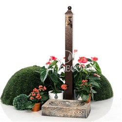 Умывальник колонка садовая высокая с декоративным поддоном под Орех U09130