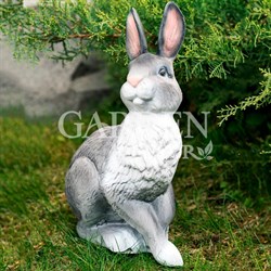 Фигура садовая Заяц серый полистоун F01007-Gray