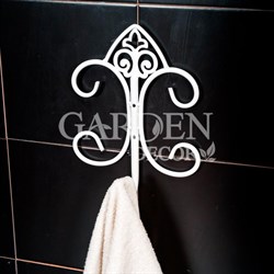 Держатель для полотенца настенный металлический белый 58-214W