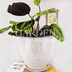 Горшок ТЕКСТУРА 26л бутон бело-жемчужный 37см