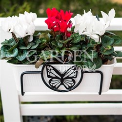 Балконный ящик для цветов с декоративным кованным кронштейном Бабочка 203-002
