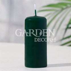 Свеча цилиндр 4х9см темно-зеленая