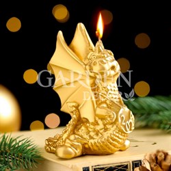 Свеча фигурная Дракон крылатый 7х7х10см золото