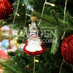 Игрушка ёлочная Волшебный гномик 2 9см серый