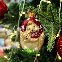 Игрушка ёлочная Лесной ёжик 2 9,5см