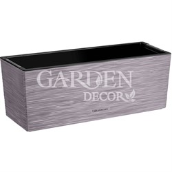 Кашпо балконное La Decoro 50см 10л серый жемчуг/вставка чёрный