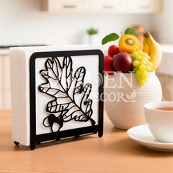 Салфетница настольная Дуб металлическая чёрная 703-053B