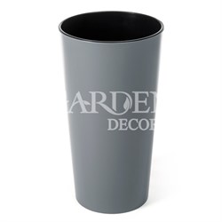 Кашпо Лилия 25х47см серый с вкладышем