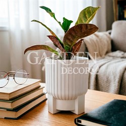 Горшок Торин 3,3л белый с поддоном