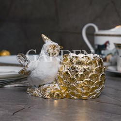 Подставка декоративная Птичка интерьерная бело-золотая U09351-GW