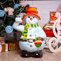 Фигура Снеговик с фонарем F03105