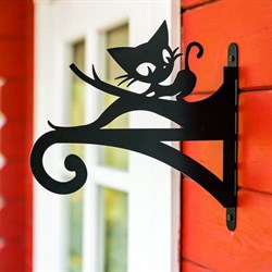 Кронштейн для подвесного кашпо настенный металлический Котик 201-020