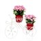 Подставка Велосипед на 2 цветка кованая белая 14-802 - фото 32921
