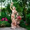 Скульптура парковая Девушка с павлином под бронзу высота 144см F08463 - фото 41803