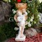 Скульптура садовая Ангел с вазой белый с патиной полистоун высота 90см F03081-WP - фото 44902