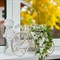 Подставка на подоконник Велосипед  на 1 цветок бело-золотая металл 15см 95-040 - фото 58222