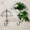 Подставка настенная Зонт на 1 цветок 12см чёрная металл 15-811 - фото 58924