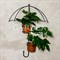 Подставка настенная Зонт на 2 цветка 12см металл 15-810 - фото 58946
